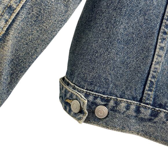 Embroidered Jean Jacket NYC Design Co 100% Cotton Small Vintage Y2K - Picture 9 of 10